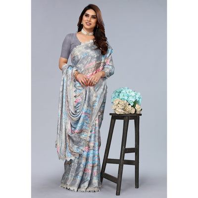 grey-floral-printed-art-silk-saree-with-crochet-border-1
