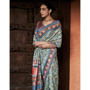 b-green-digital-printed-satin-saree