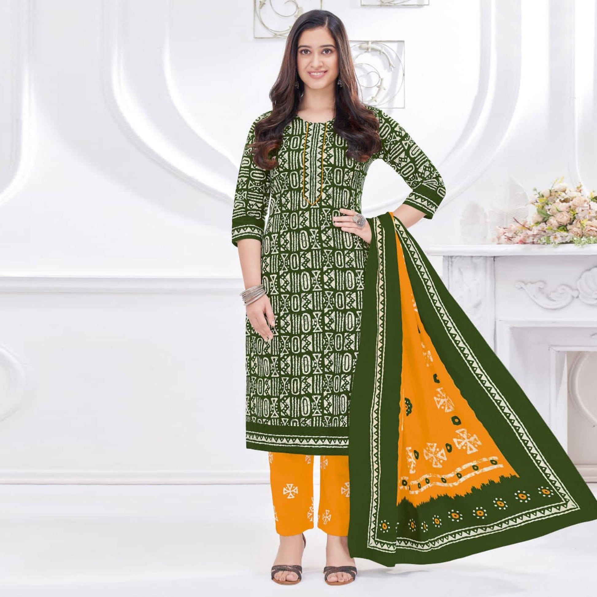 green-printed-cotton-suit