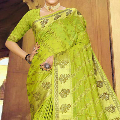 green-floral-woven-organza-saree-1