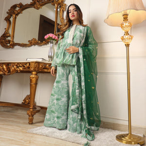 green-floral-printed-georgette-sharara-suit-1