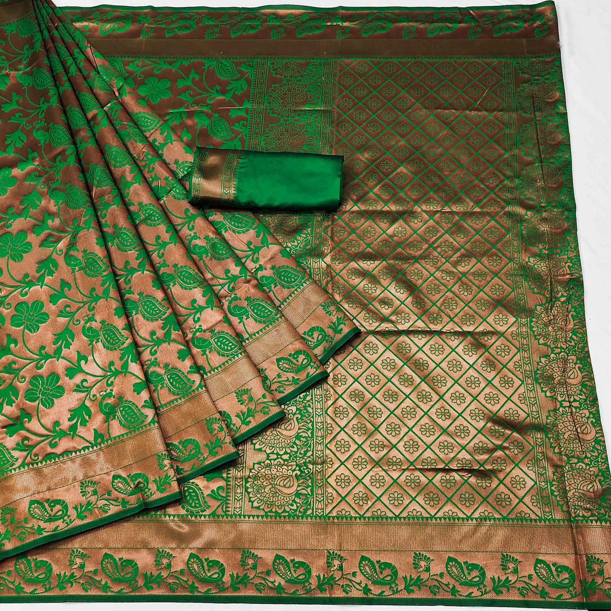 green-woven-cotton-silk-saree-9