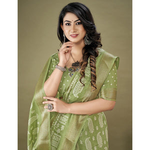 green-floral-printed-dola-silk-saree-1
