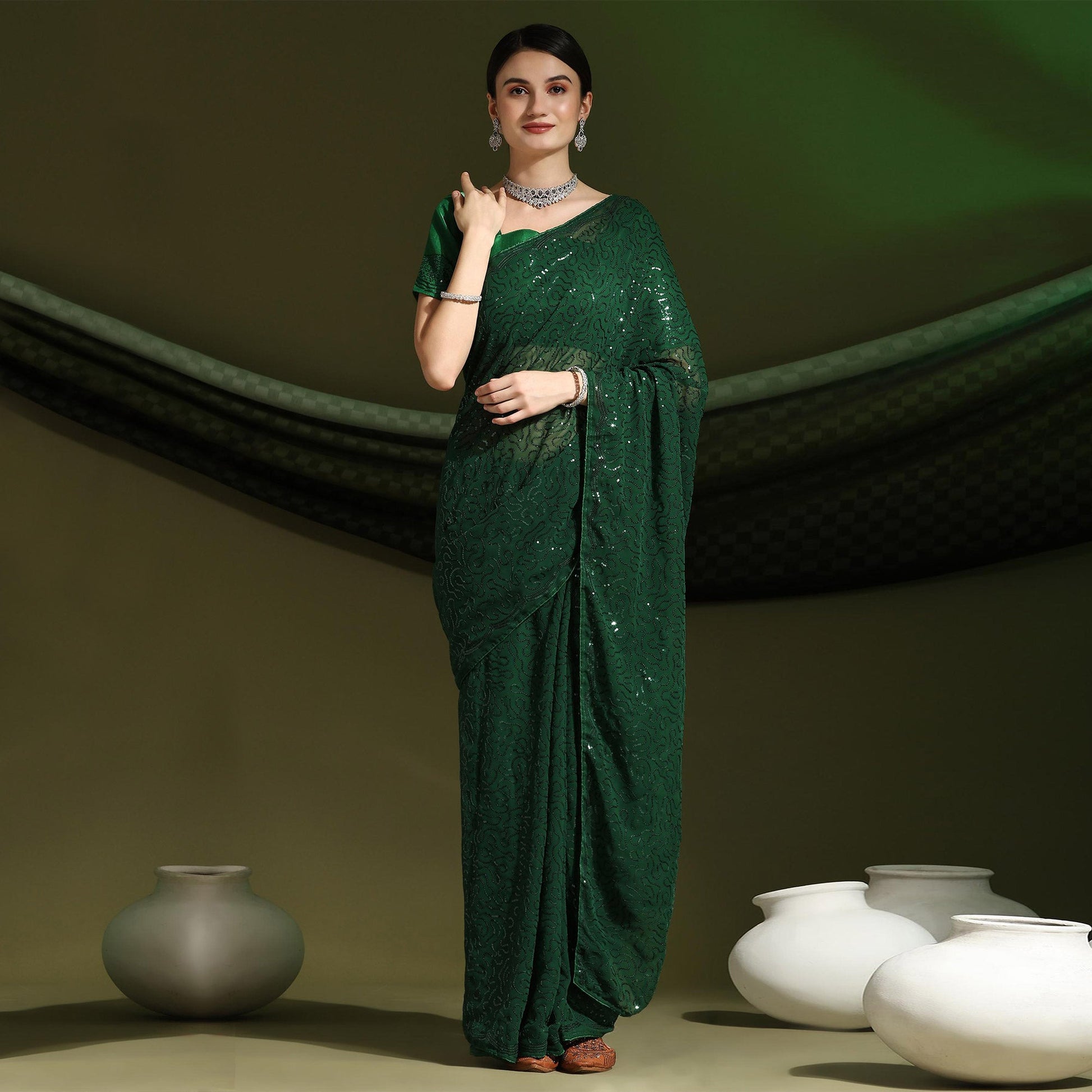 green-sequins-embroidered-georgette-saree