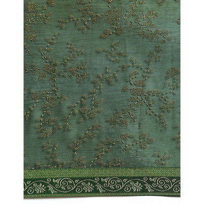 green-floral-foil-printed-shimmer-saree