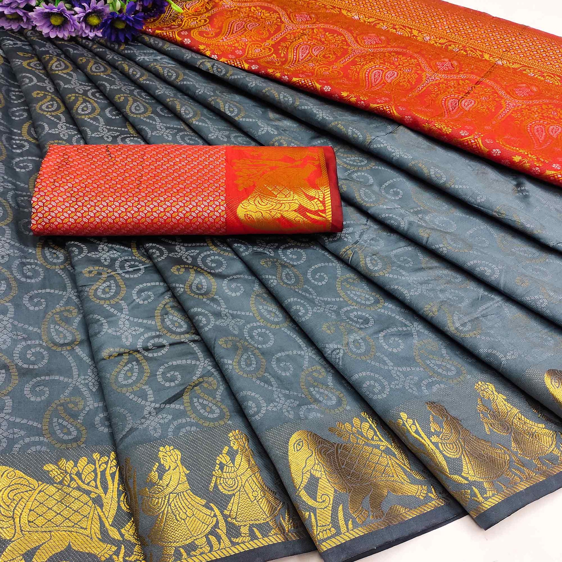 grey-bandhani-woven-banarasi-silk-saree