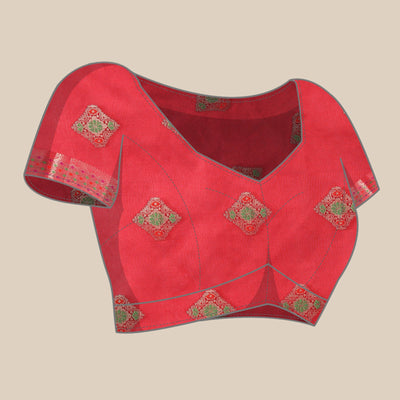 Mehendi Woven Organza Saree