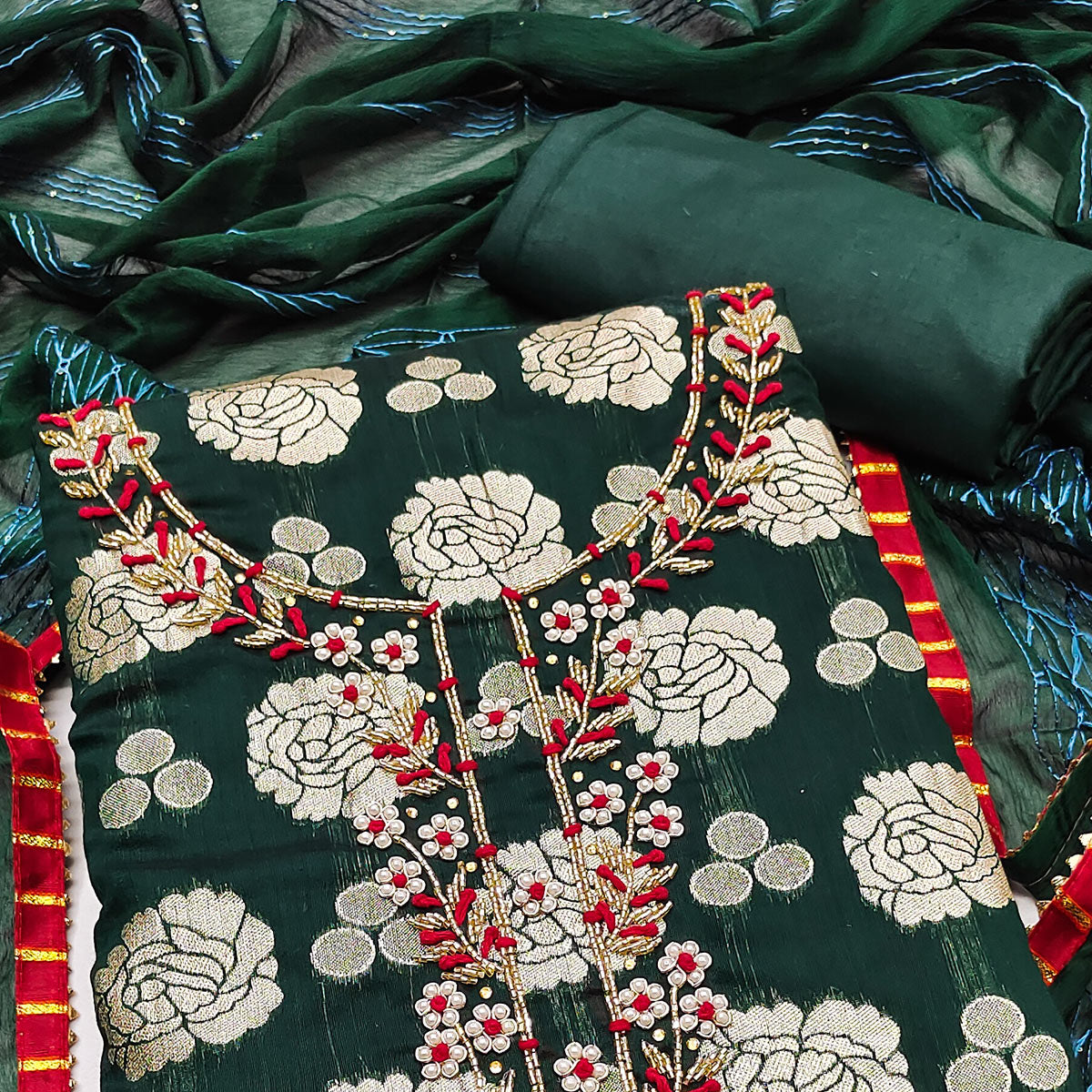 2-green-woven-banarasi-silk-dress-material