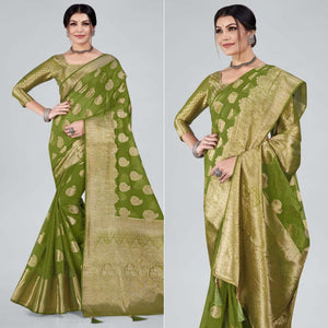 green-woven-organza-saree-with-tassels-2