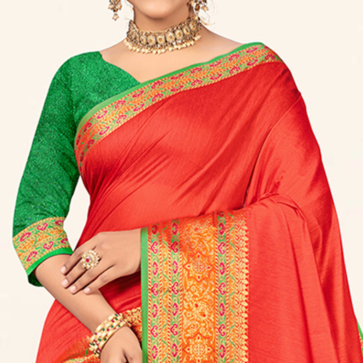 Gajari Pink Woven Cotton Saree