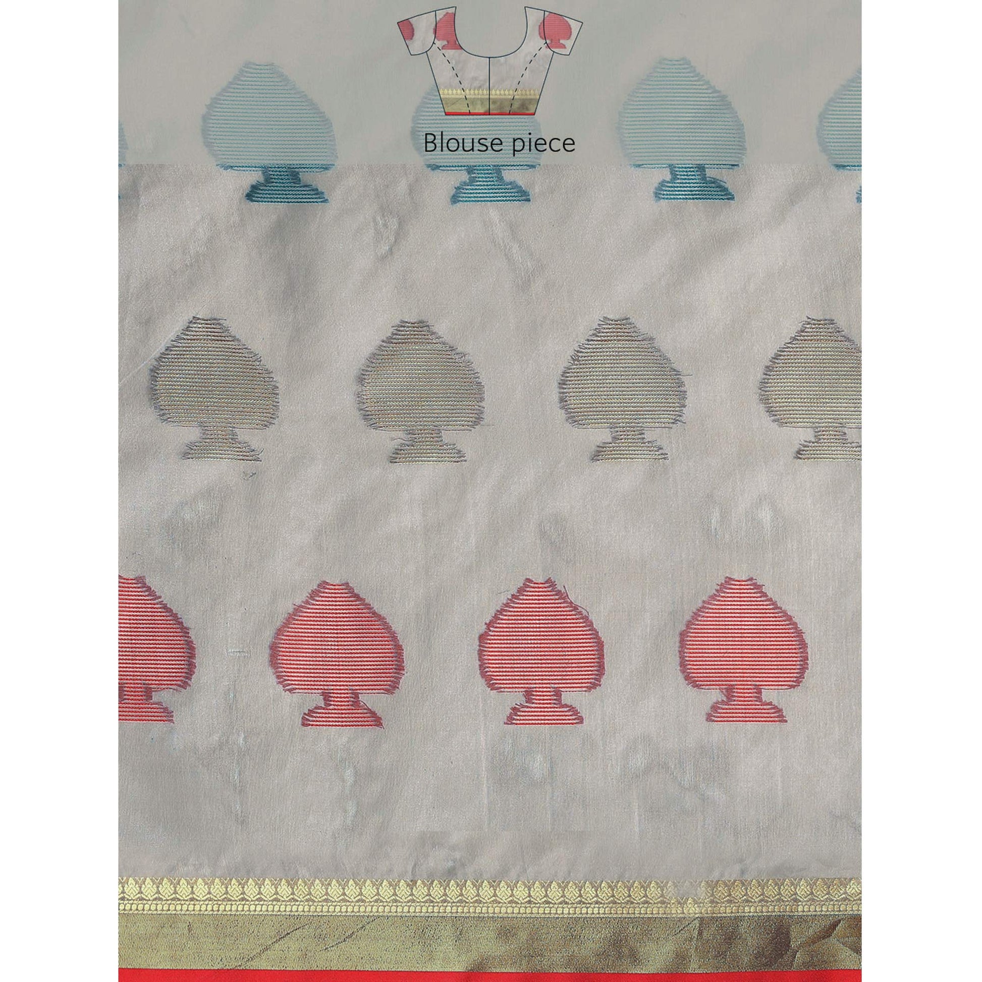 Grey Woven Organza Saree