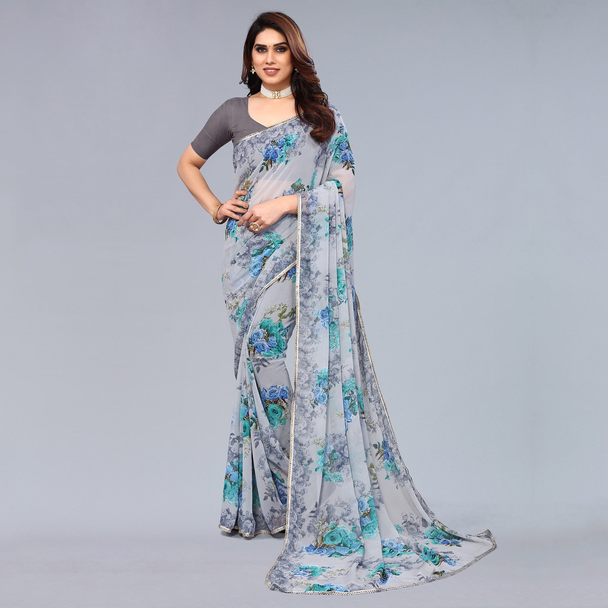 grey-floral-printed-georgette-saree-5