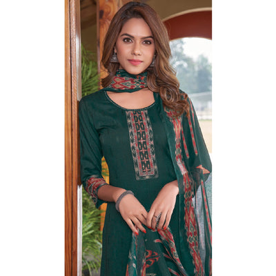 3-green-embroidered-rayon-kurti-with-dupatta