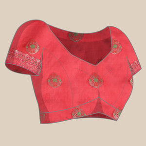 Grey Woven Organza Saree