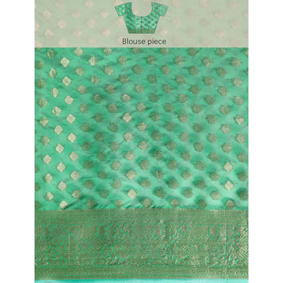 green-woven-organza-silk-saree-with-tassels