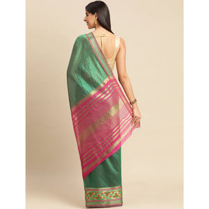 green-woven-cotton-silk-saree-8