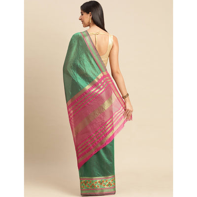 green-woven-cotton-silk-saree-8