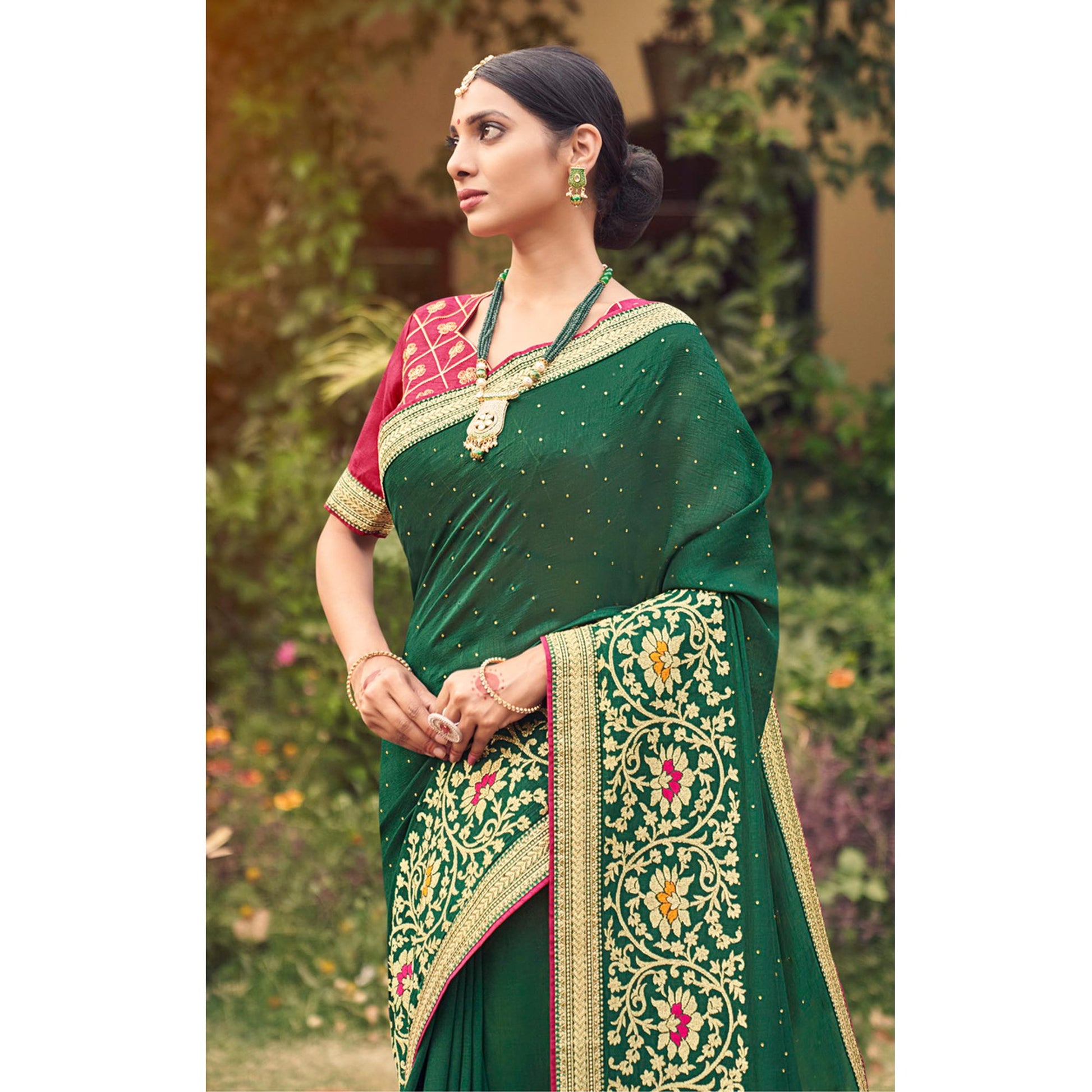 green-embroidered-with-stone-work-vichitra-silk-saree