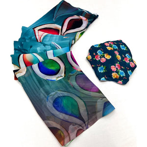 Multicolor Digital Printed Georgette Saree