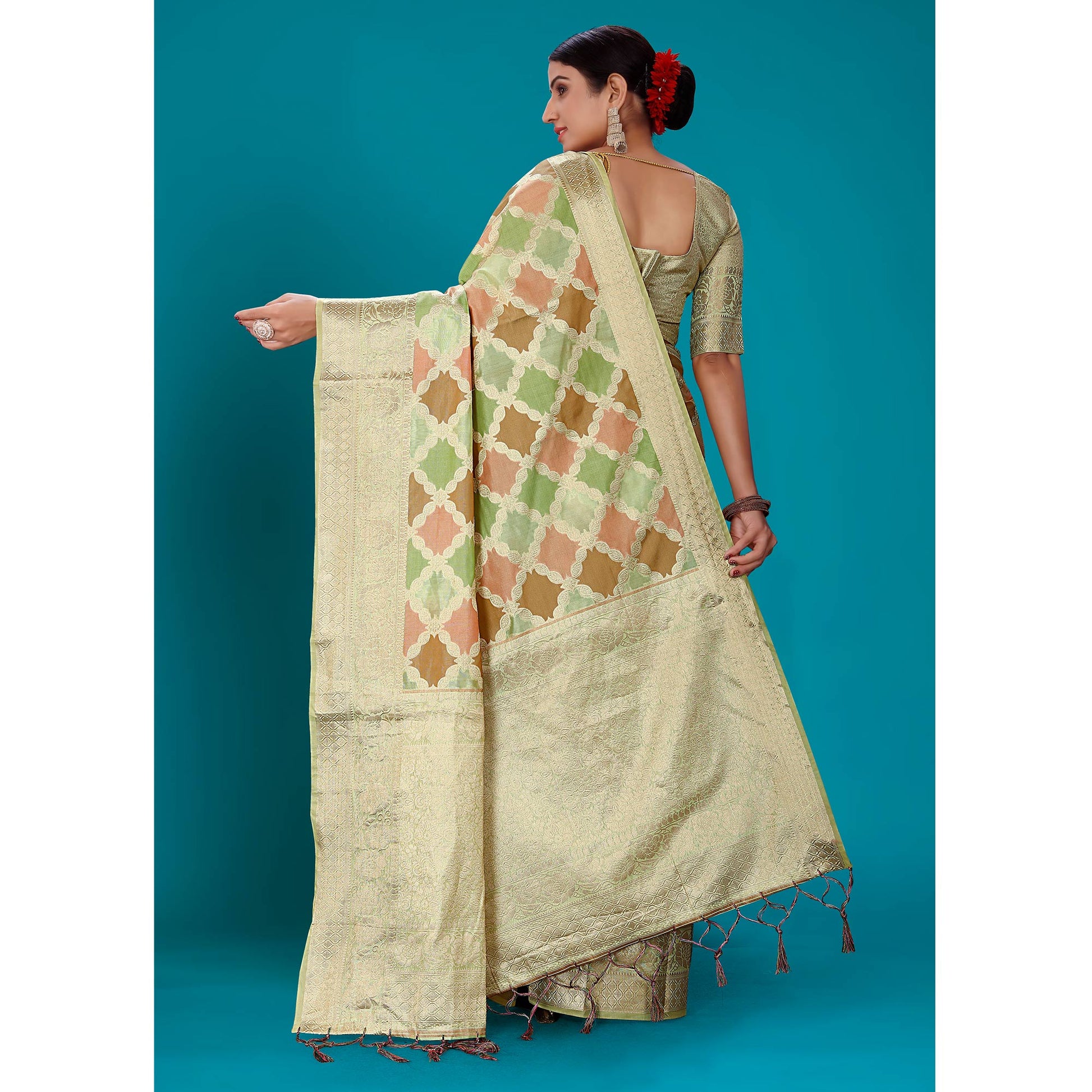 green-woven-organza-saree-with-tassels-15