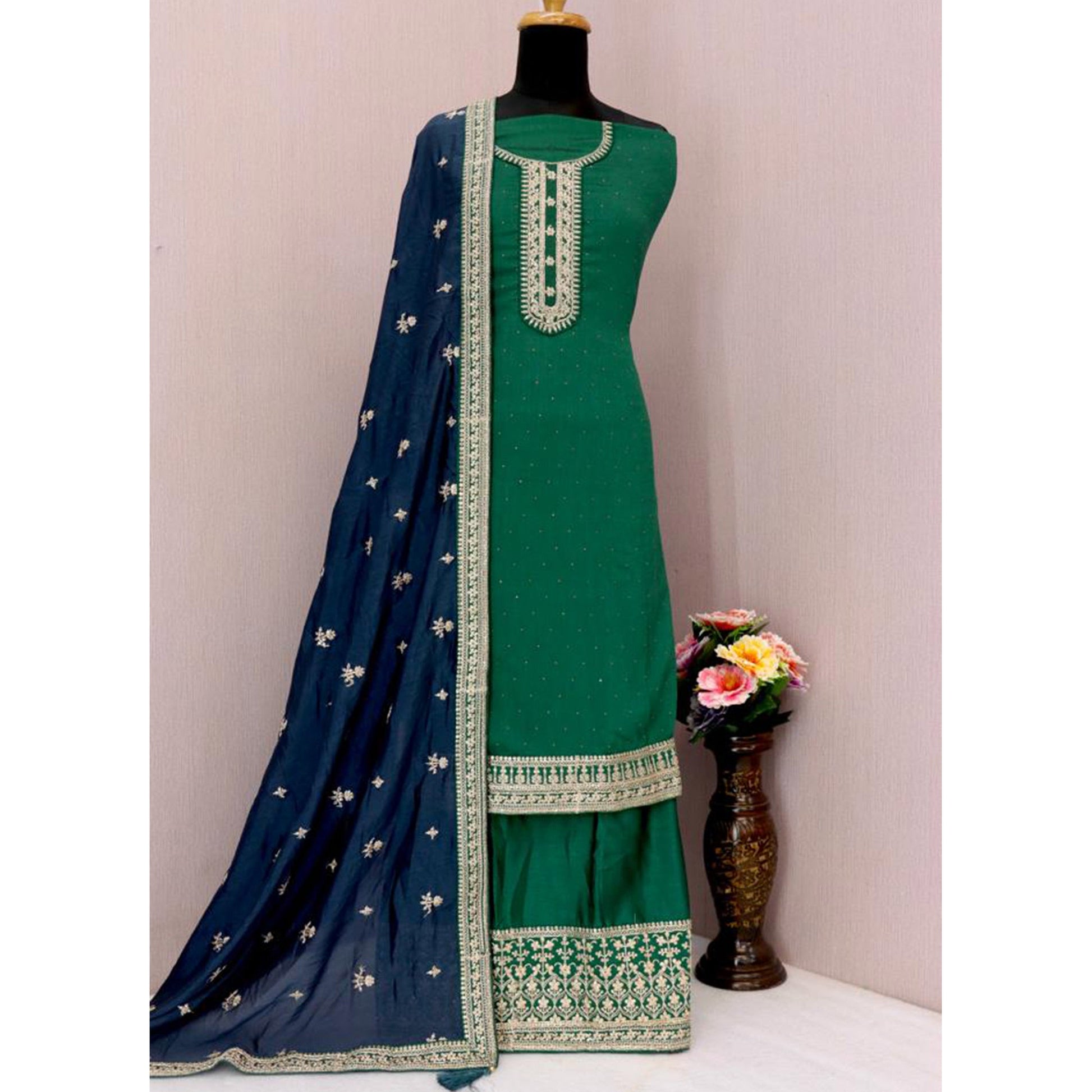 green-embroidered-georgette-semi-stitched-palazzo-suit