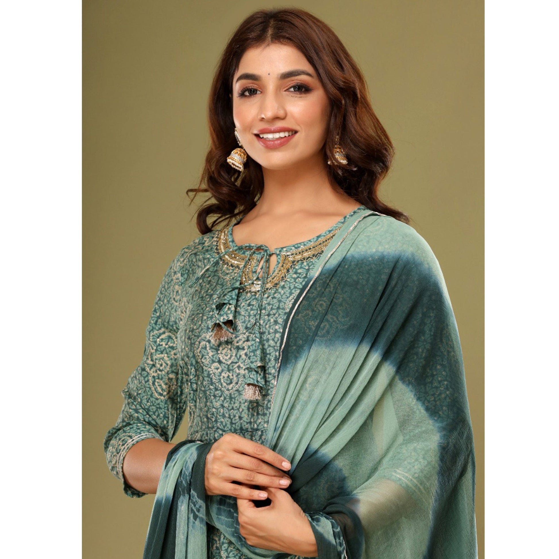 green-printed-with-gota-patti-work-muslin-anarkali-suit-1