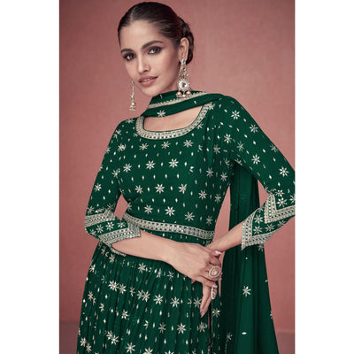 green-sequins-embroidered-georgette-semi-stitched-naira-cut-suit