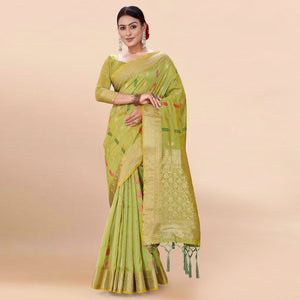 green-woven-organza-saree-with-tassels-9