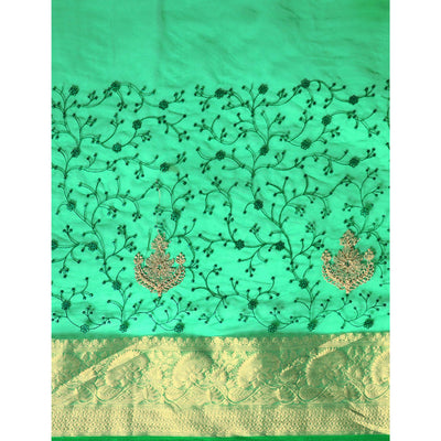 green-floral-embroidered-organza-saree-6