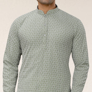 grey-lucknowi-embroidered-georgette-kurta-pyjama-set