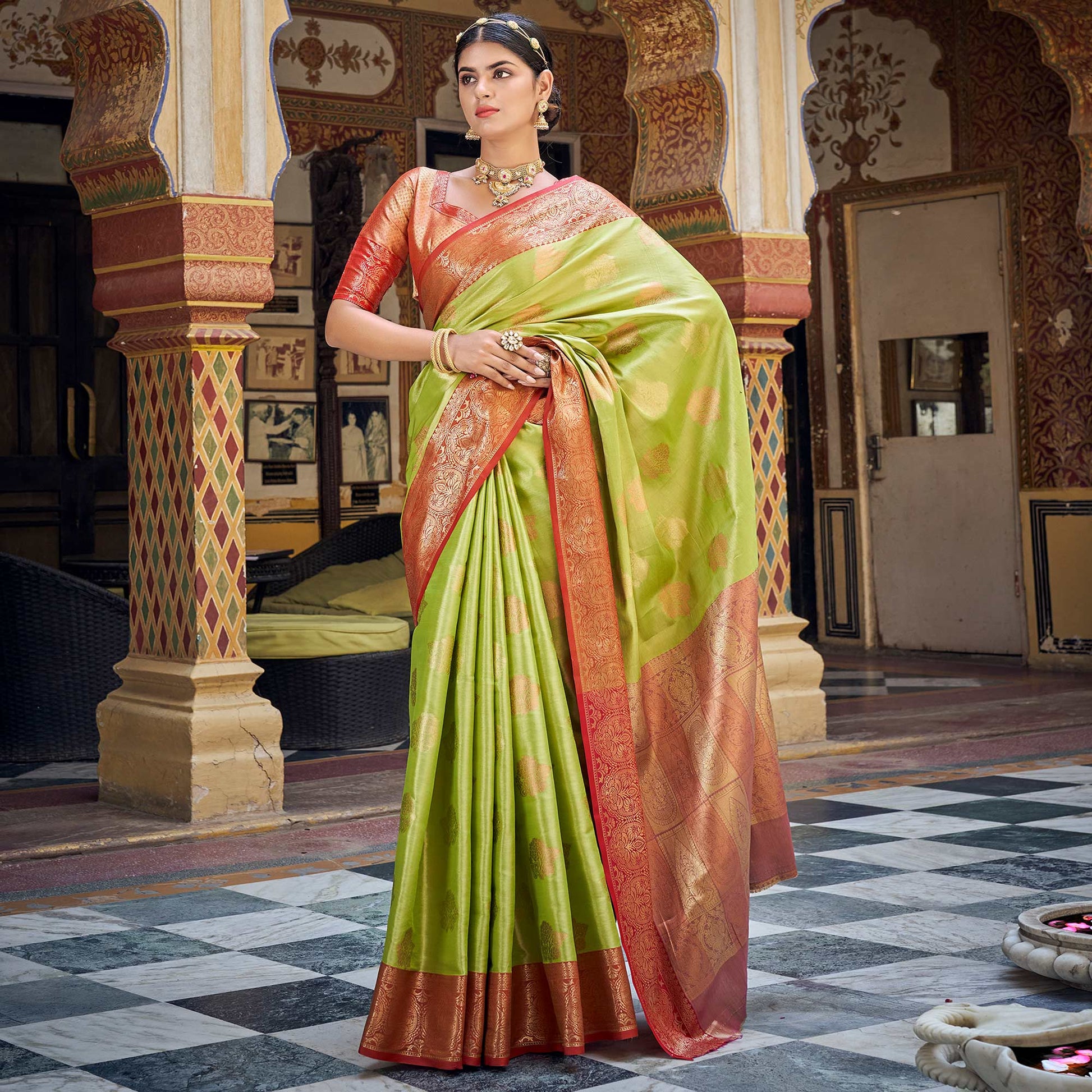 green-woven-tissue-saree