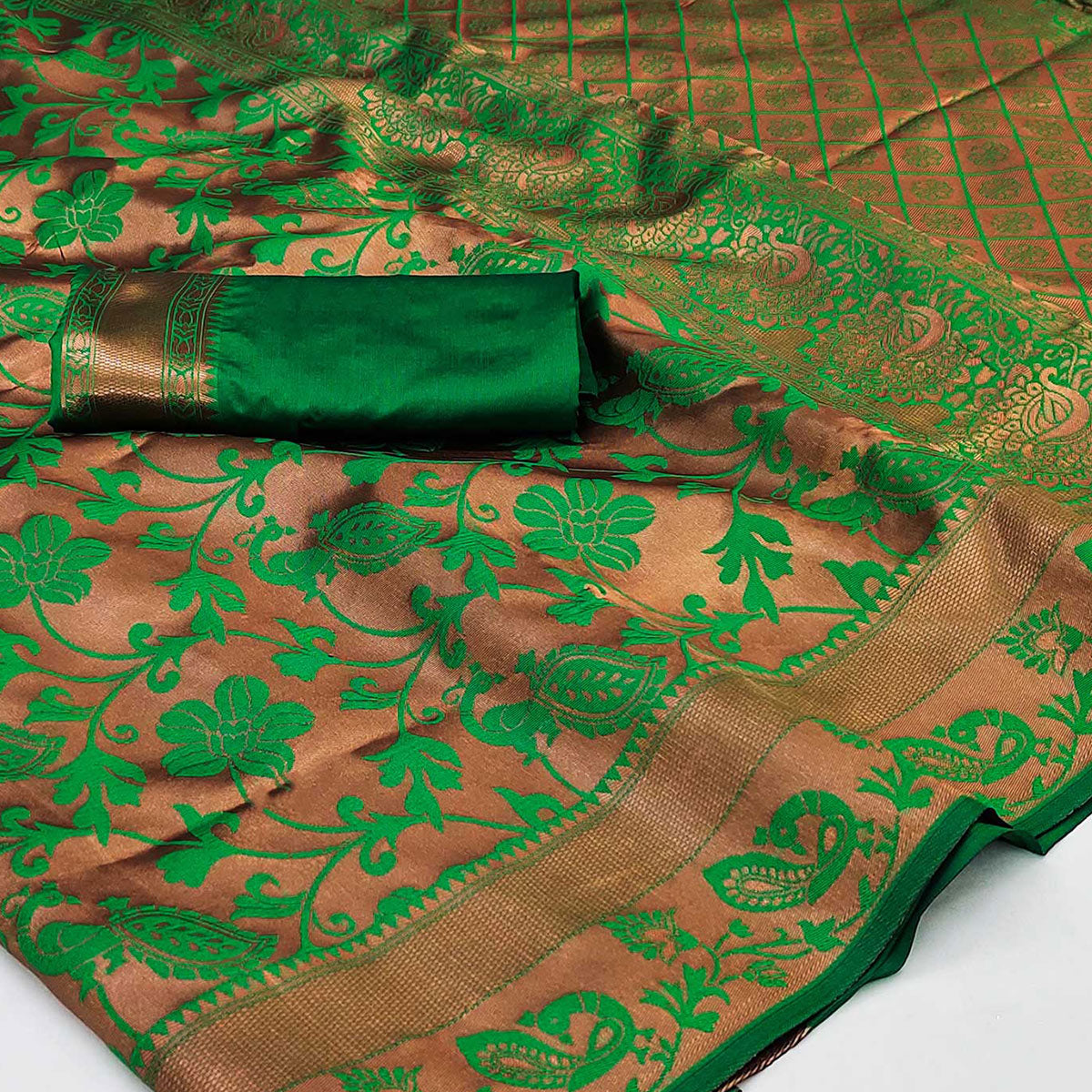 green-woven-cotton-silk-saree-9