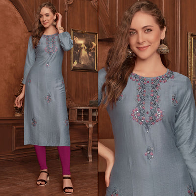 grey-floral-embroidered-rayon-kurti