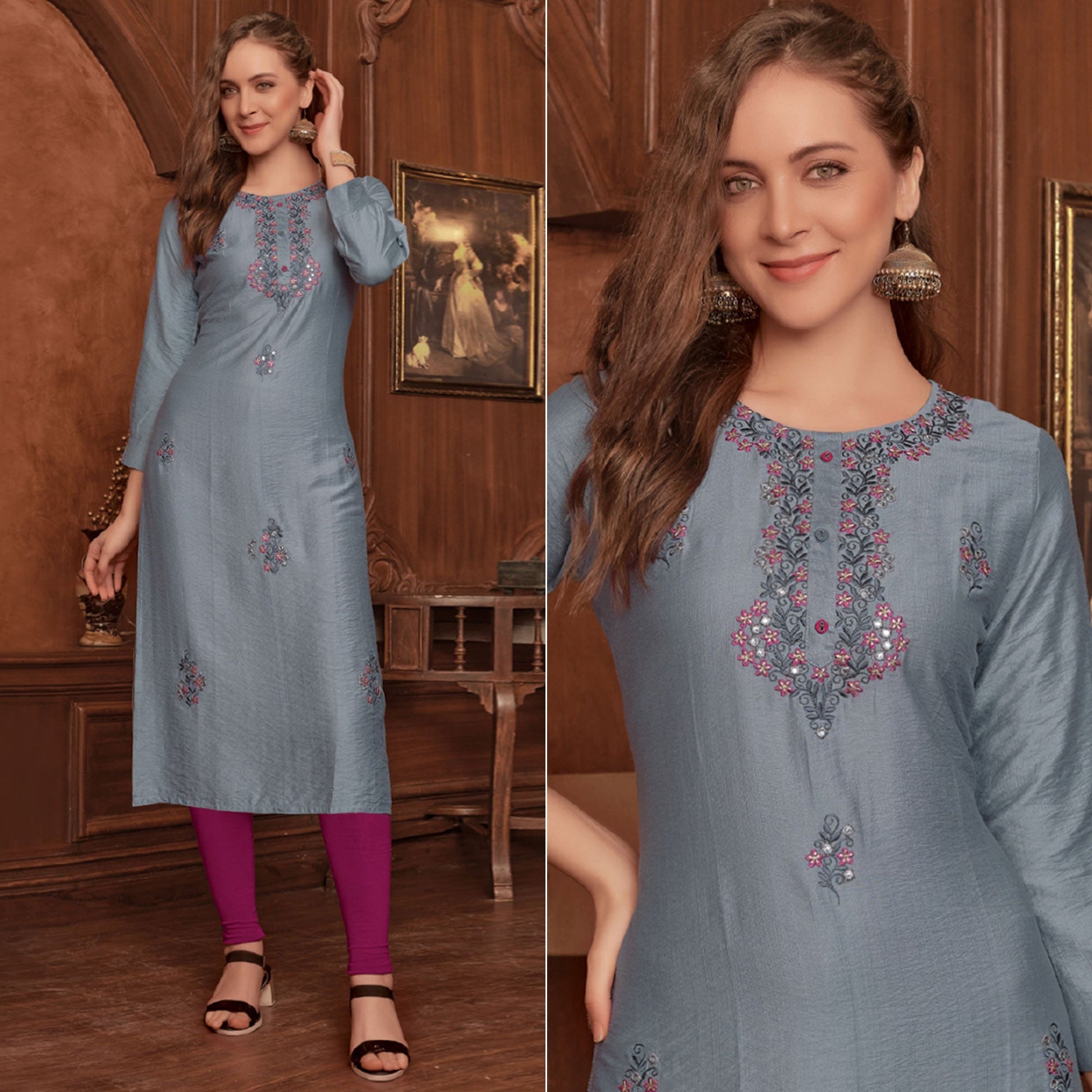 grey-floral-embroidered-rayon-kurti