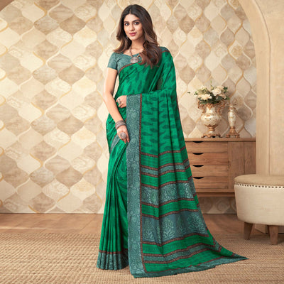 green-printed-crepe-saree-2