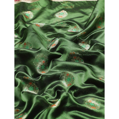 Mehendi Woven Organza Saree