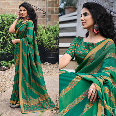 green-floral-printed-raw-silk-saree-1