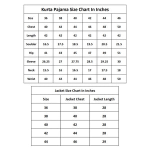 Cream Grey Woven Art Silk Kurta Pyjama Set With Jacket