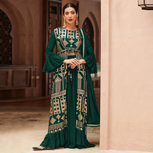 green-sequins-embroidered-georgette-sharara-choli-with-jacket