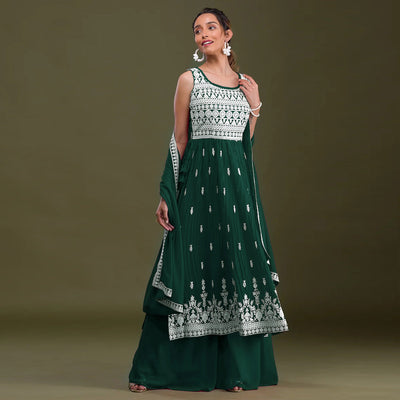 green-sequins-embroidered-georgette-semi-stitched-naira-cut-palazzo-suit