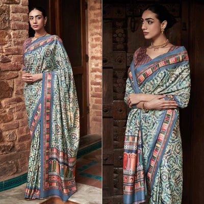 b-green-digital-printed-satin-saree