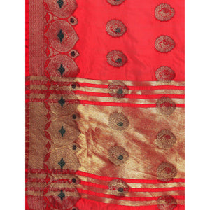 Maroon Woven Organza Saree