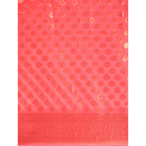 Gajari Pink Woven Organza Silk Saree With Tassels