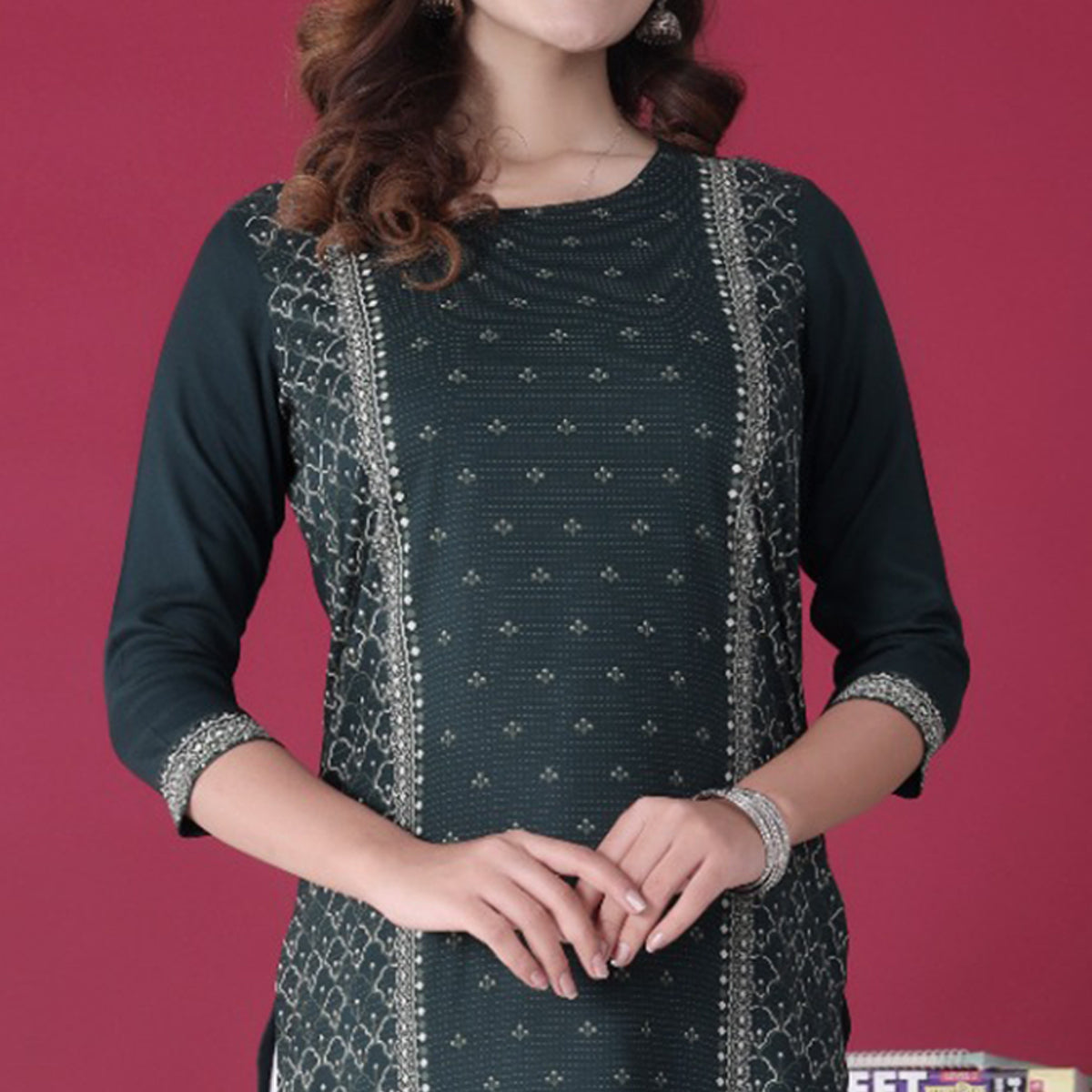 green-floral-printed-rayon-kurti-1