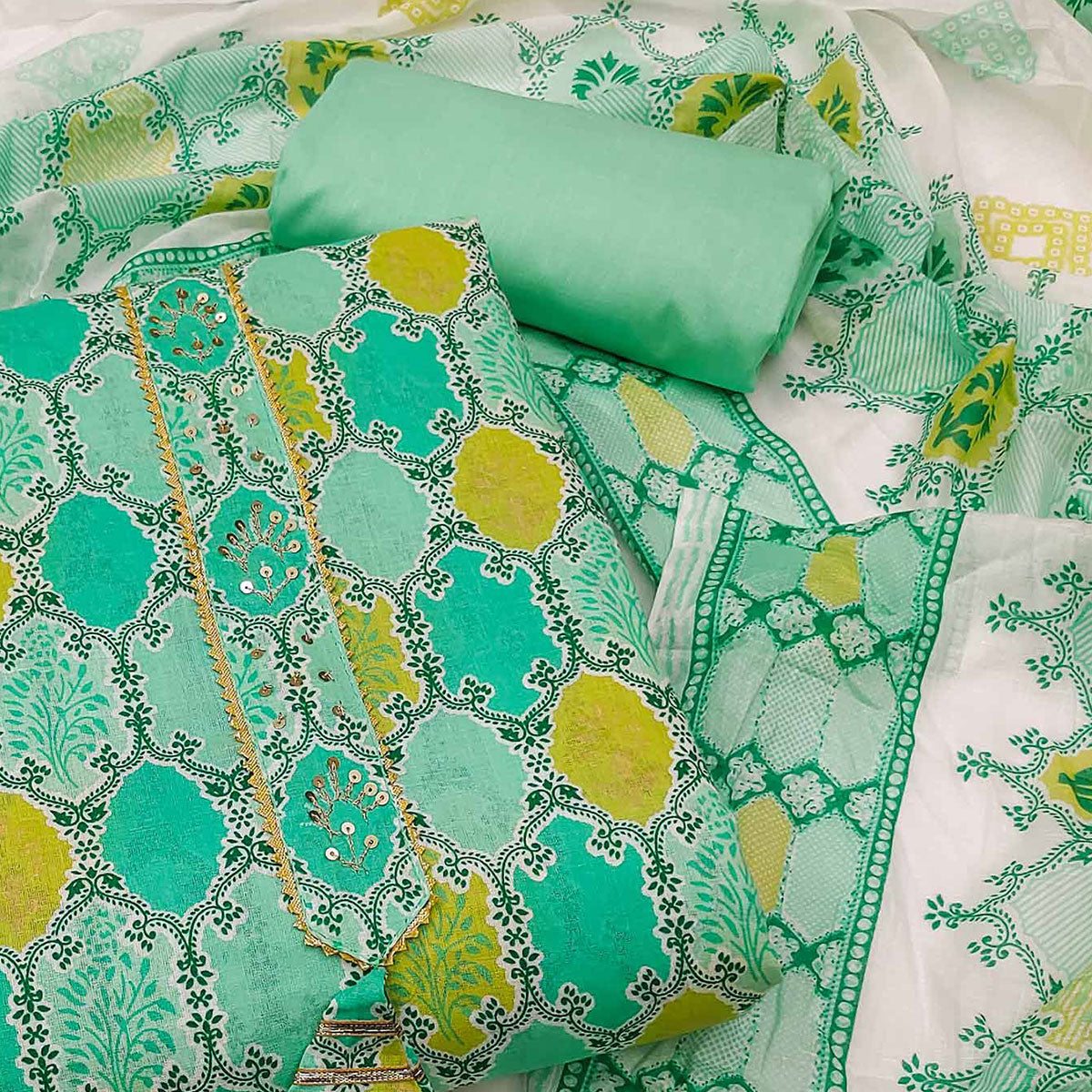green-printed-pure-cotton-dress-material-1