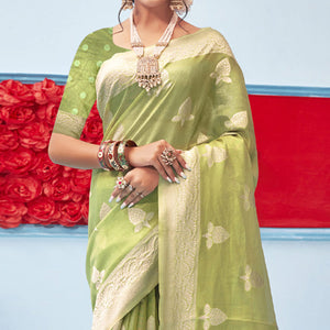 k-green-woven-poly-cotton-saree