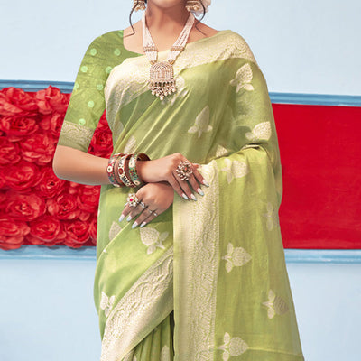 k-green-woven-poly-cotton-saree