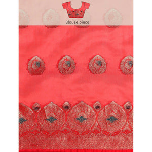 Maroon Woven Organza Saree