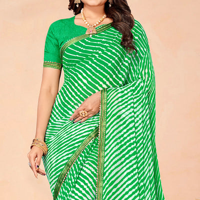green-printed-chiffon-saree-3