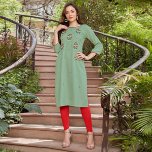 green-embroidered-rayon-kurti-1